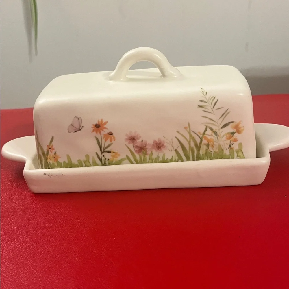 Celebrate It Ceramic Dish with Floral Design
